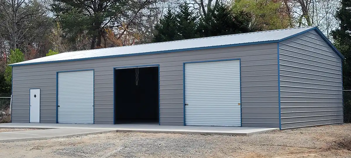 metal building three door garage
